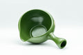 Japanese Yuzamashi - Green Ryokudei Tokoname-yaki Water Cooler - 300ml - top-down view into the bowl showing the interior