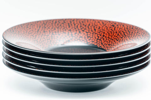 Japanese Chataku - 七々子塗 Nanako-nuri Urushi Lacquer Tea Saucers - Tezumi