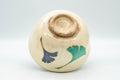 Japanese Matcha Bowl - Ginkgo Leaf Kyo-yaki Chawan 宮地英香 - 400ml - underside view showing the foot