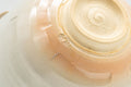 Japanese Matcha Bowl - Spiral Carvings Kyo-yaki Chawan 晴香 - 350ml - closeup of the underside showing the foot