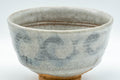 Japanese Matcha Bowl - Grey Swirling Ido-gata Chawan - 350ml - front view of the grey glaze
