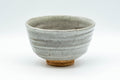 Japanese Matcha Bowl - Grey Swirling Ido-gata Chawan - 350ml - front profile of the ido-gata bowl