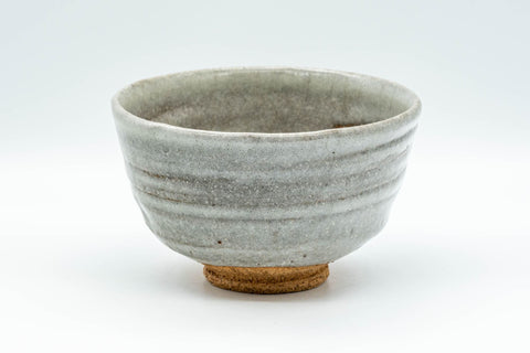 Japanese Matcha Bowl - Grey Swirling Ido-gata Chawan - 350ml - front profile of the ido-gata bowl