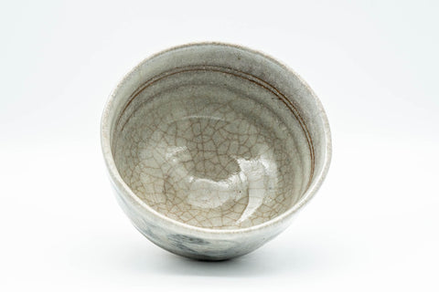 Japanese Matcha Bowl - Grey Swirling Ido-gata Chawan - 350ml - overhead view looking into the interior