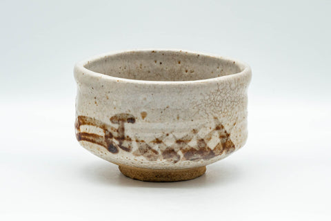 Japanese Matcha Bowl - Beige Shino Glazed Dojimari-gata Chawan - 450ml