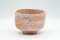 Japanese Matcha Bowl - Pink and White Hantsutsu-gata Chawan - 400ml - front view of the hantsutsu-gata bowl