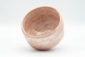 Japanese Matcha Bowl - Pink and White Hantsutsu-gata Chawan - 400ml - overhead view looking into the interior