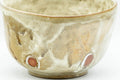 Japanese Matcha Bowl - Milky Drip-Glazed Beige Chawan - 450ml - interior view showing the milky white over-glaze