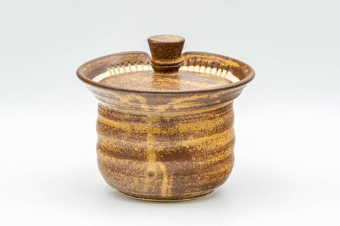 Japanese Shiboridashi - Brown Spiraling Akogi-yaki Teapot - 160ml - Tezumi