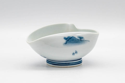 Tezumi — Japanese Katakuchi - Hataman Toen (畑萬陶苑) Porcelain Water Cooler - 40ml — three-quarter view