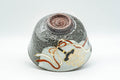 Japanese Matcha Bowl - Handbell Design Kyo-yaki Chawan - 350ml - angled view of the underside showing the foot