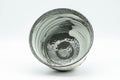 Japanese Matcha Bowl - Handbell Design Kyo-yaki Chawan - 350ml - overhead view looking into the brushed white interior
