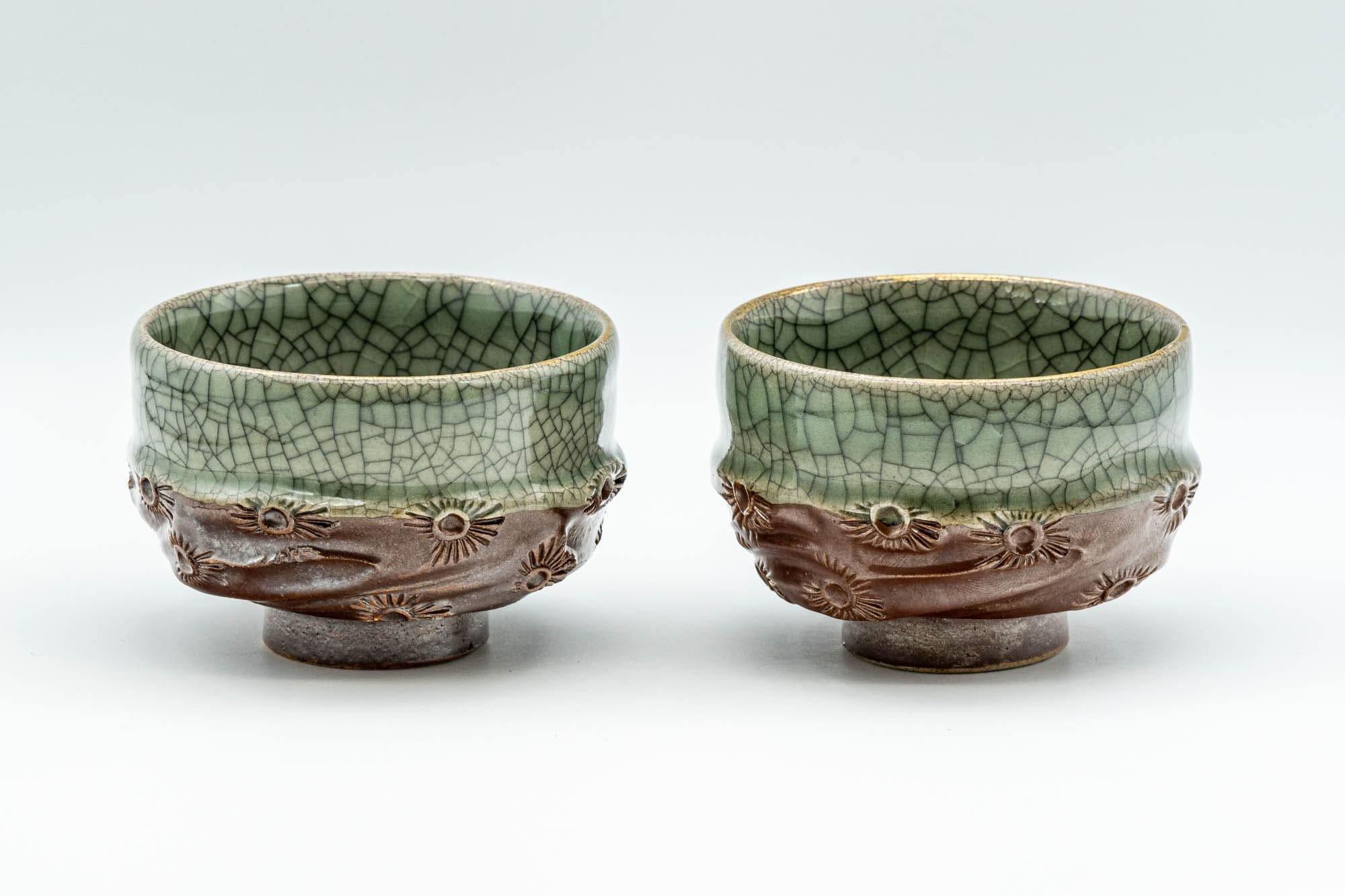 Japanese Teacups - Pair of Obori Soma-Yaki Yunomi - 90ml - Tezumi