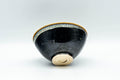 Tezumi — Japanese Teacup - Jet Black Hare's Fur Glazed Yunomi - 75ml — top-down view of the interior