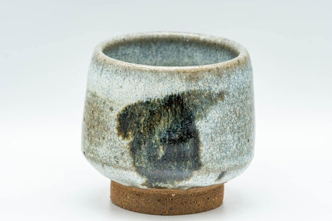 Tezumi — Japanese Teacup - Abstract Hare's Fur Glazed Yunomi - 90ml — tipped to show the interior