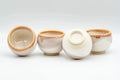 Japanese Teacups - Set of 4 Pink Sakura Nagashi Wa-nari Guinomi - 40ml - Tezumi