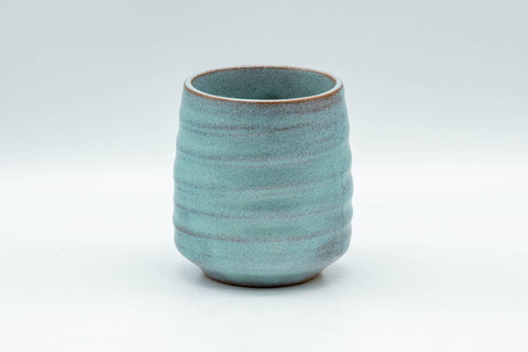 Tezumi — Japanese Teacup - Blue Spiral Yunomi - 110ml — front view from another angle