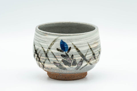 Tezumi — Japanese Teacups - Pair of Floral Brush Glazed Guinomi - 50ml — top-down view of the interior
