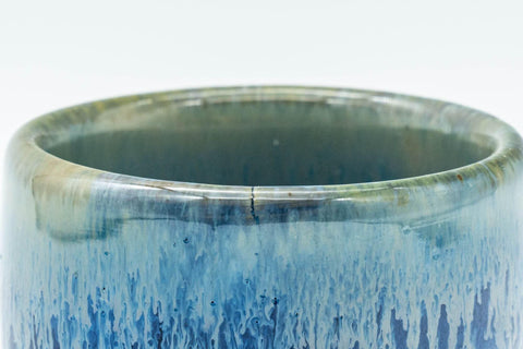 Japanese Teacups - Pair of Blue Drip-Glazed Guinomi - 35ml - Tezumi