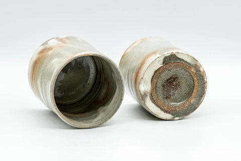 Japanese Teacups - Pair of Drip-Glazed Tsutsu-gata Meoto Yunomi