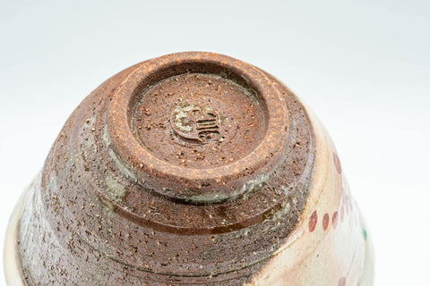 Japanese Teacup - Beige Floral Stoneware Yunomi - 150ml - Tezumi