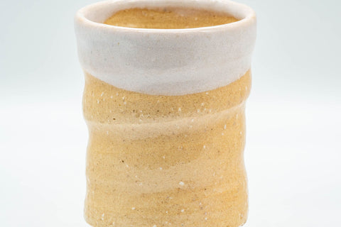 Japanese Teacups - Pair of Spiral Hagi-yaki Meoto Yunomi