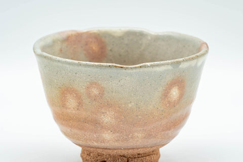 Tezumi — Japanese Teacup - Gohonte Wabi-sabi Hagi-yaki Yunomi - 100ml — tipped to show the interior
