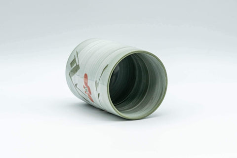 Japanese Teacup - Green Floral Tsutsu-gata Yunomi - 150ml - Tezumi