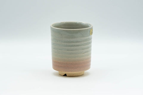 Japanese Teacup - Spiral Tsutsu-gata Hagi-yaki Yunomi - 150ml - front view from a second angle