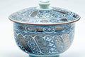 Japanese Teacup - Blue Oval Porcelain Lidded Yunomi - 150ml - Tezumi
