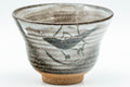 Tezumi — Japanese Teacup - Grey Soaring Bird Yunomi - 80ml — tipped to show the interior