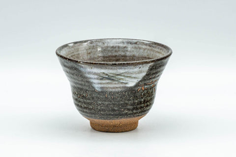 Tezumi — Japanese Teacup - Grey Soaring Bird Yunomi - 80ml — front view from another angle