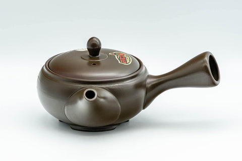 Tezumi — Japanese Kyusu - Takeharu Kiln 竹春窯 Camellia Teapot - 275ml — three-quarter view from the opposite side