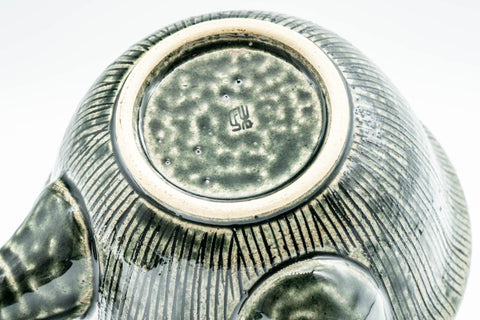 Japanese Kyusu - Green Striped Houhin-style Teapot - 275ml - Tezumi