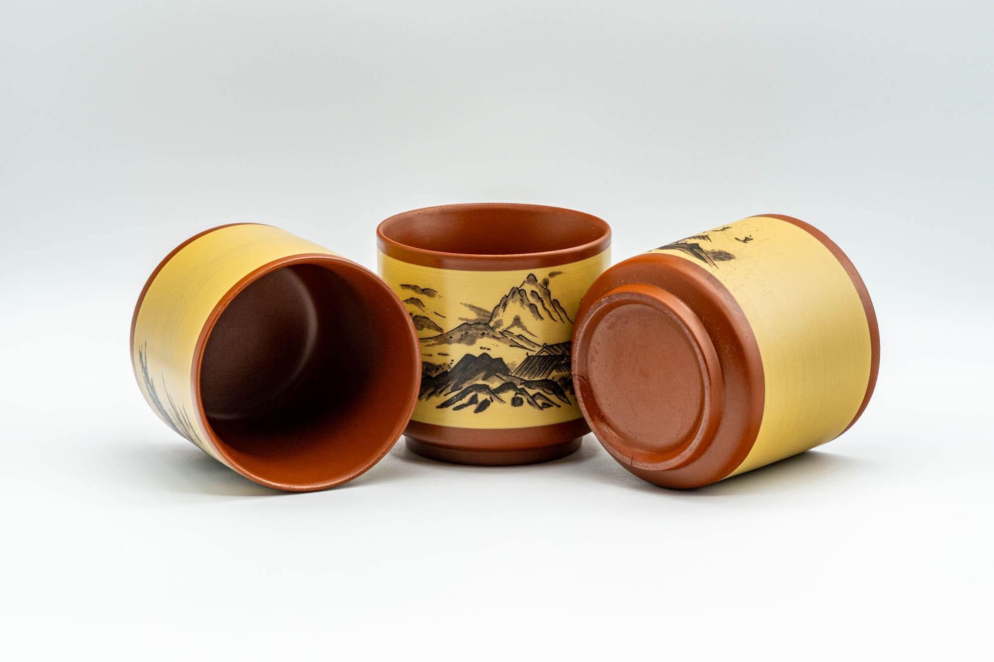 Japanese Tea Set - Mountainous Tokoname-yaki Debeso Kyusu with 3 Yunomi Teacups - Tezumi