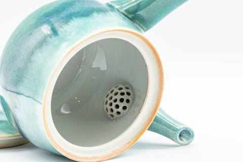Japanese Kyusu - Teal Green Drip-Glazed Debeso Teapot - 300ml