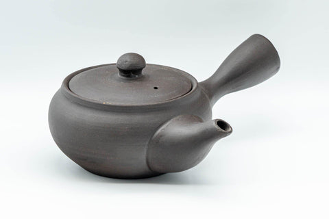 Tezumi — Japanese Kyusu - Dark Grey Side-Handle Teapot - 300ml — three-quarter view from the opposite side