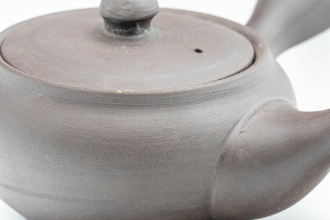 Tezumi — Japanese Kyusu - Dark Grey Side-Handle Teapot - 300ml — closeup of the decoration