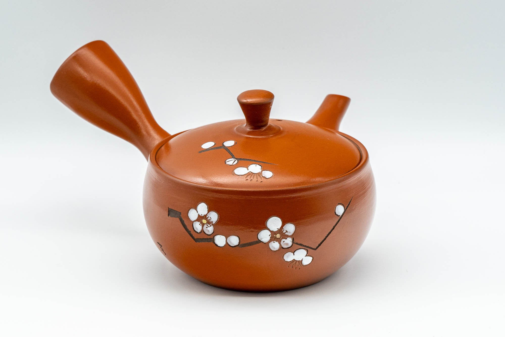 Japanese Kyusu - Plum Blossom Decorated Tokoname-yaki Teapot - 230ml - Tezumi