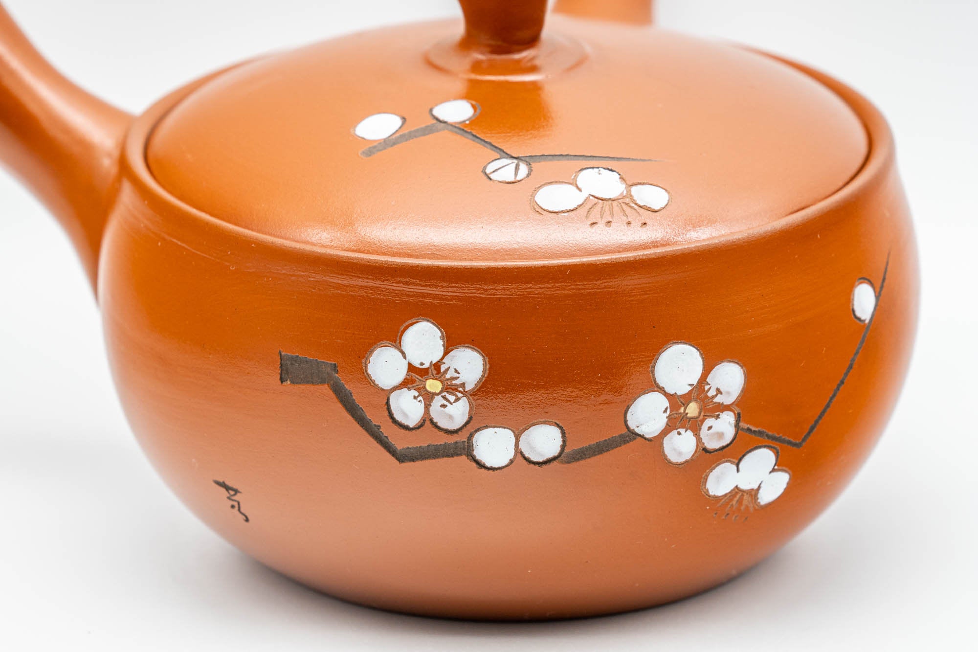 Japanese Kyusu - Plum Blossom Decorated Tokoname-yaki Teapot - 230ml - Tezumi