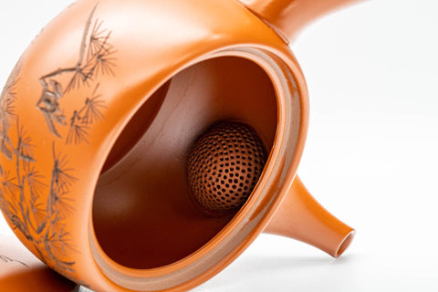 Japanese Kyusu - Soan Nagata - Engraved Tokoname-yaki Debeso Teapot - 250ml