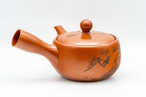 Japanese Kyusu - Soan Nagata - Engraved Tokoname-yaki Debeso Teapot - 250ml