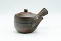 Tezumi — Japanese Kyusu - 山善 Yamazen Green Nerikomi Teapot - 250ml — three-quarter view from the opposite side