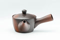Tezumi — Japanese Kyusu - Yohen Fired Tokoname-yake Teapot - 240ml — three-quarter view from the opposite side