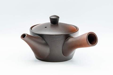 Tezumi — Japanese Kyusu - Yohen Fired Tokoname-yake Teapot - 240ml — side view showing the spout