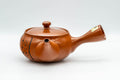 Tezumi — Japanese Kyusu - Floral Striped Tokoname-yaki Obi-ami Teapot - 320ml — top-down view of the lid