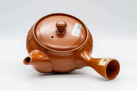 Tezumi — Japanese Kyusu - Floral Striped Tokoname-yaki Obi-ami Teapot - 320ml — interior view showing the filter