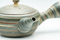 Tezumi — Japanese Kyusu - Green Nerikomi Tokoname-yaki Teapot - 250ml — closeup of the decoration