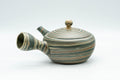Tezumi — Japanese Kyusu - Green Nerikomi Tokoname-yaki Teapot - 250ml — side view showing the spout
