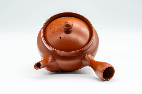 Japanese Kyusu - Engraved Collared Tokoname-yaki Teapot - 275ml - Tezumi